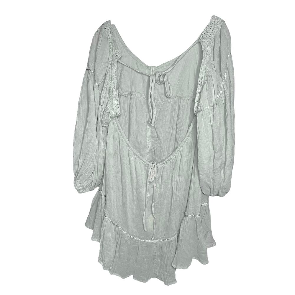 Free People Cora Puff Sleeve Tunic Light Green Size Large - Picture 2 of 5